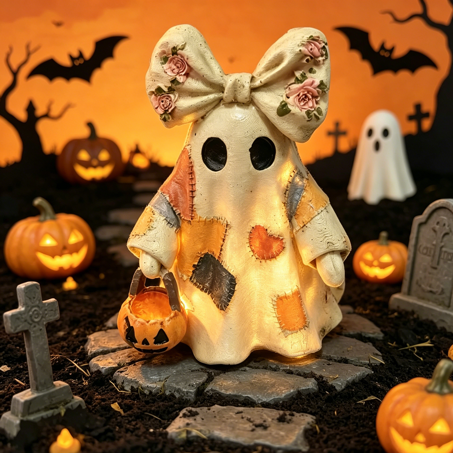 🎃LIMITED-TIME OFFER – Lighted Vintage Patchwork Ghost ✨