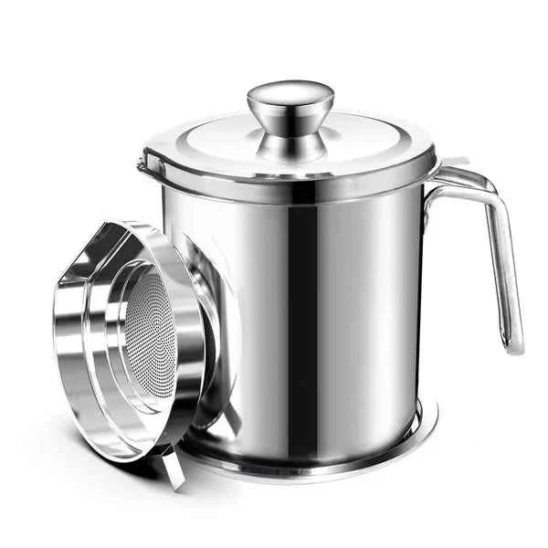 š„Stainless Steel Frying Pot with Thermometer and Oil Drip Drainer Rackš