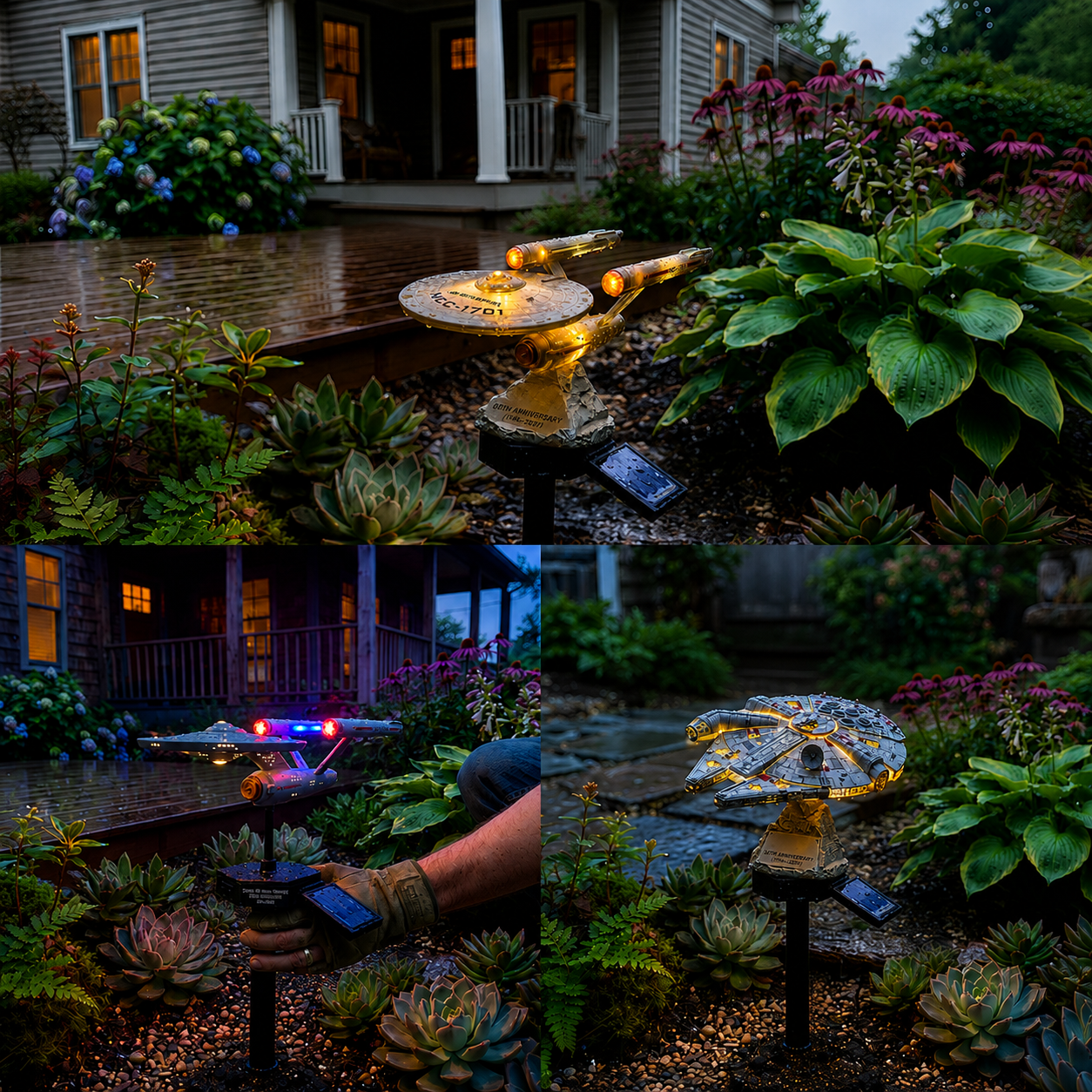 🔥 TODAY 52% OFF🌌Turn Your Backyard Into a Sci-Fi Wonderland — 🌠Sci-Fi Starship Solar Garden Light