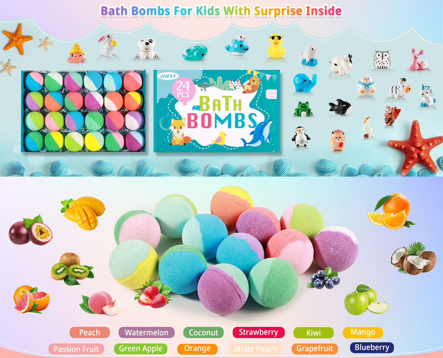 🔥2026 New Upgrade 🛁 Natural Bath Bombs for Kids with Mega Bubbles & Surprise Inside ✨