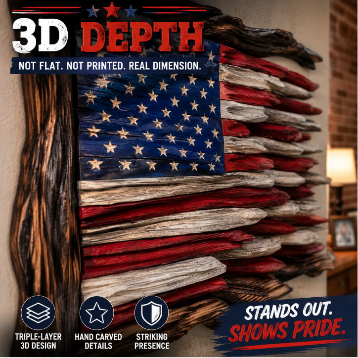 🔥2026 Limited Edition 🇺🇸 Handmade Wooden American Flag Wall Art