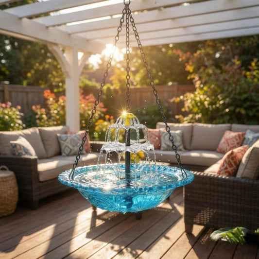 ✨ 2026 Spring limited offer 50% off 🐦 Solar Hanging Cascade Garden Bird Bath Fountain