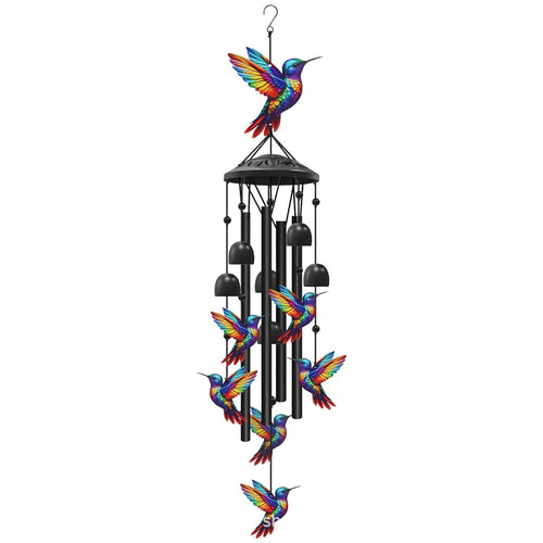 🐦 Hummingbird Wind Chimes | Outdoor Garden Metal Decor