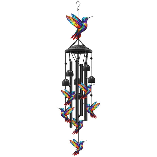 🐦 Hummingbird Wind Chimes | Outdoor Garden Metal Decor