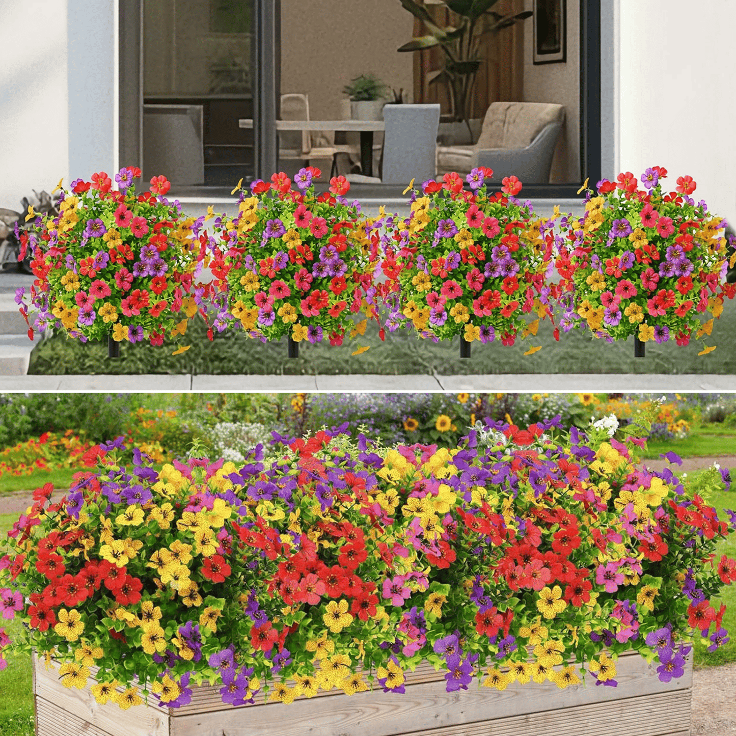 💐Never Fade Beauty!🪷 🔥UV & Waterproof Artificial Flower Decor ✅