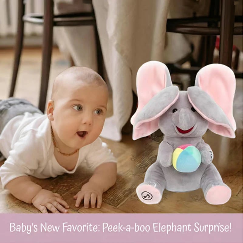 Interactive Peek-A-Boo Elephant Plush – Sings & Flaps Its Ears