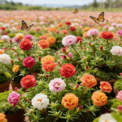 🌸Moss Rose Seeds: Perennial Flower Seeds, Large Colorful Blooms, Easy to Grow for Your Garden
