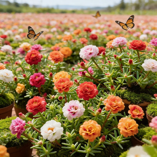 🌸Moss Rose Seeds: Perennial Flower Seeds, Large Colorful Blooms, Easy to Grow for Your Garden