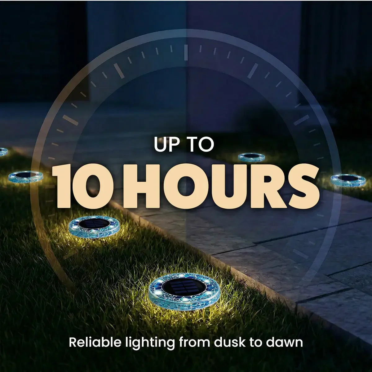 4/8 Pack solar outdoor Mosaic Disk Lights, Waterproof Decorative Pathway LED Light