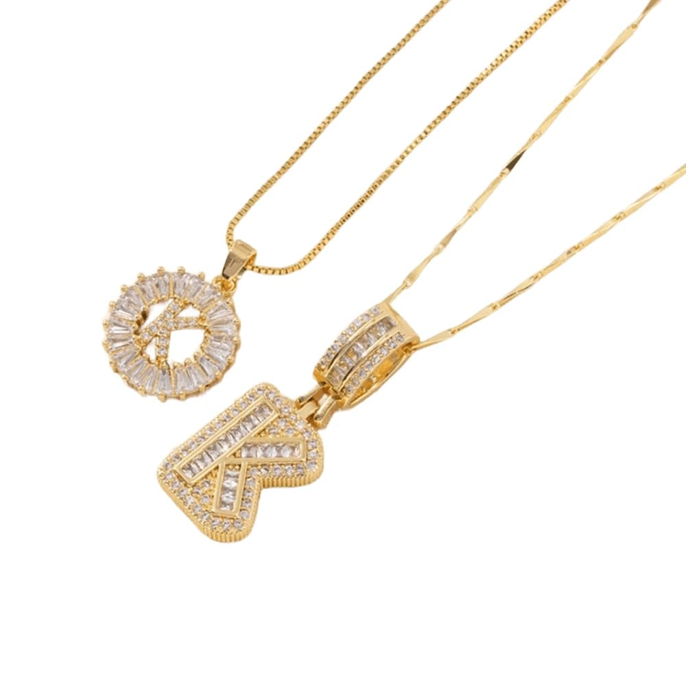 2 Pack Initial Letter Pendant Necklaces-Best Gift for Your Mom💝