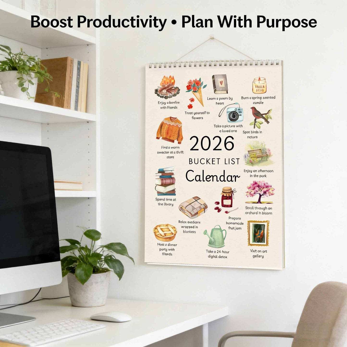 📅 2026 Bucket List Wall Calendar