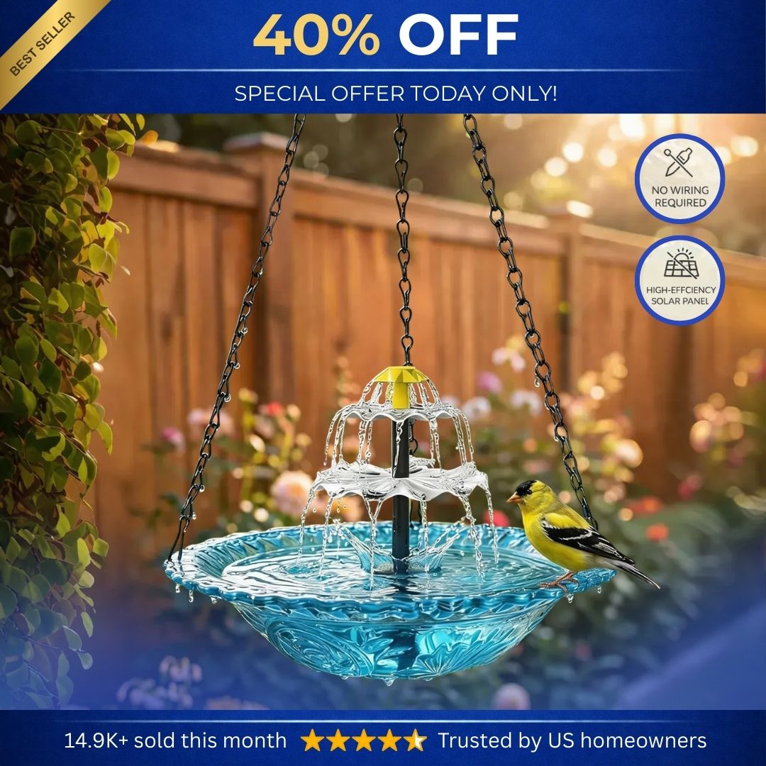 ✨ 2026 Spring limited offer 50% off 🐦 Solar Hanging Cascade Garden Bird Bath Fountain