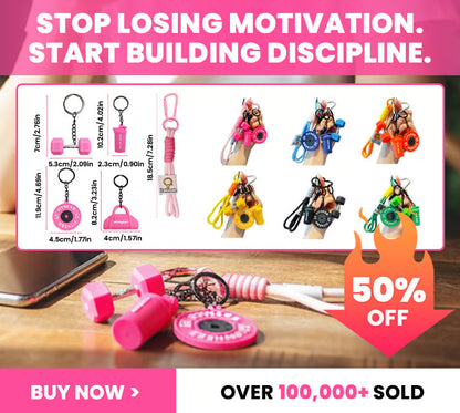 🔥Hot Sale 50% OFF🤩Mini Dumbbell Barbell Keychain🏋🏻 | 🏃🏻Fitness Dopamine Color Bag Charm 🌈🎁
