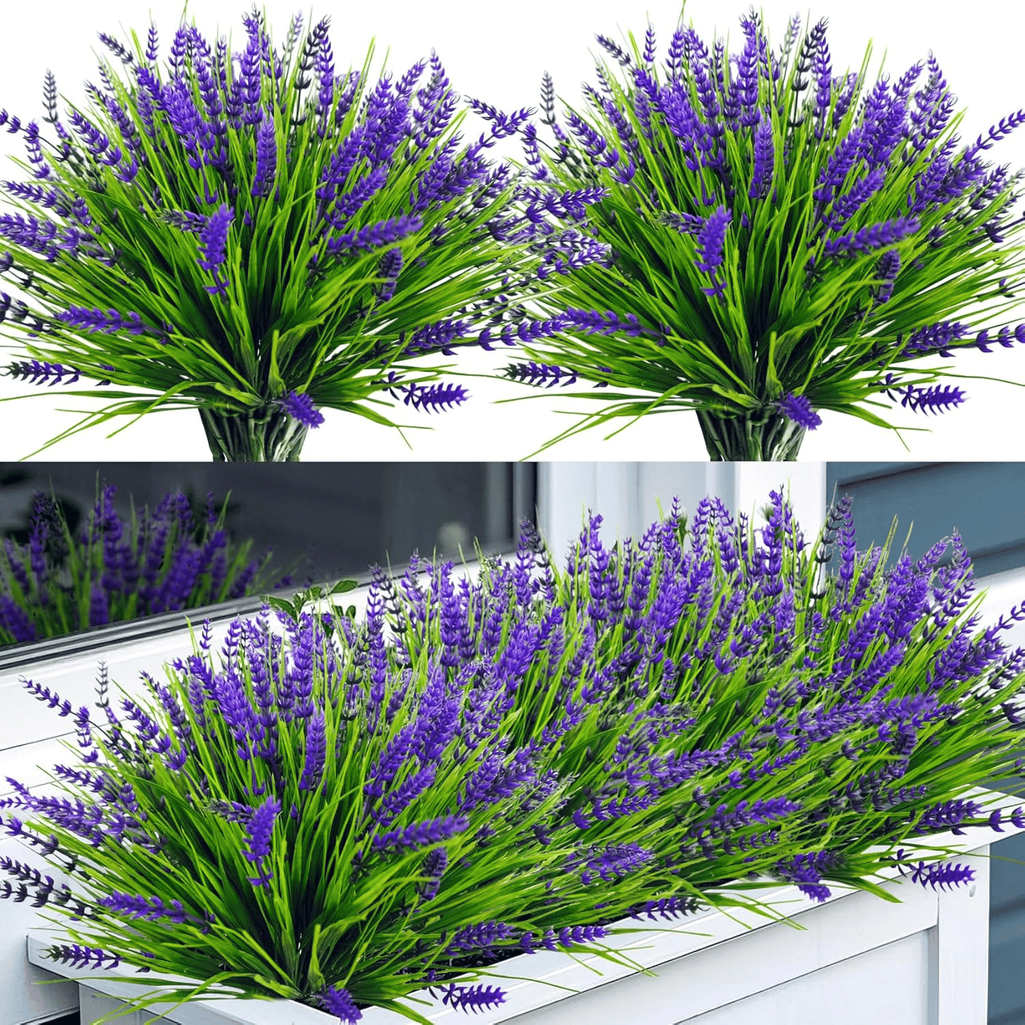 🪻Flash Sale-50% Off🔥Lavender Artificial Flowers,UV Resistant Outdoor Fake Plants(1 Bundle length 13.8inches)