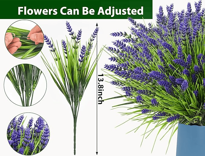 🪻Flash Sale-50% Off🔥Lavender Artificial Flowers,UV Resistant Outdoor Fake Plants(1 Bundle length 13.8inches)