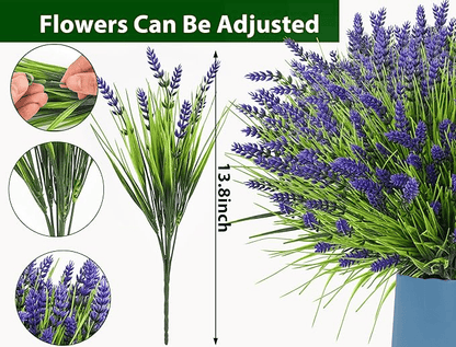 🪻Flash Sale-50% Off🔥Lavender Artificial Flowers,UV Resistant Outdoor Fake Plants(1 Bundle length 13.8inches)