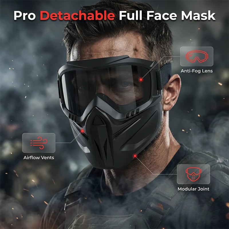 🔥LIMITED-TIME 49% OFF - Detachable Full Face Goggle Mask