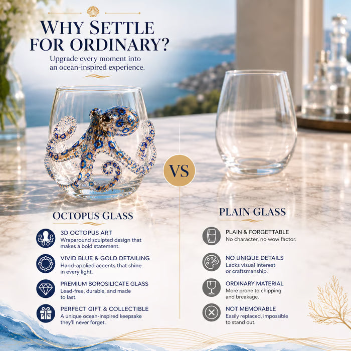 🌊 3D Ocean Animal Glass – Sculptural Marine Life Drinkware