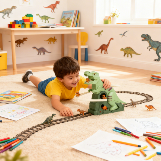 👉 Limited-time offer: 50% off-Dinosaur climbing staircase track car