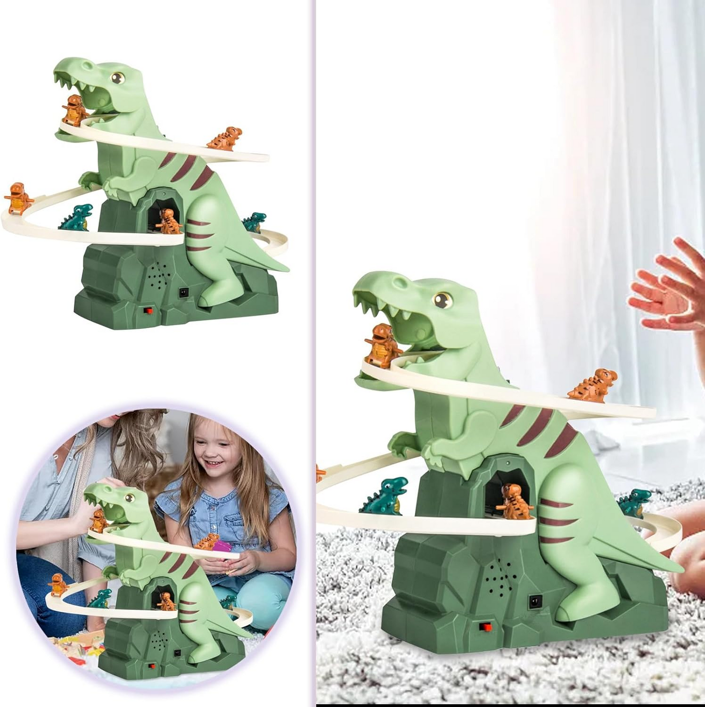👉 Limited-time offer: 50% off-Dinosaur climbing staircase track car