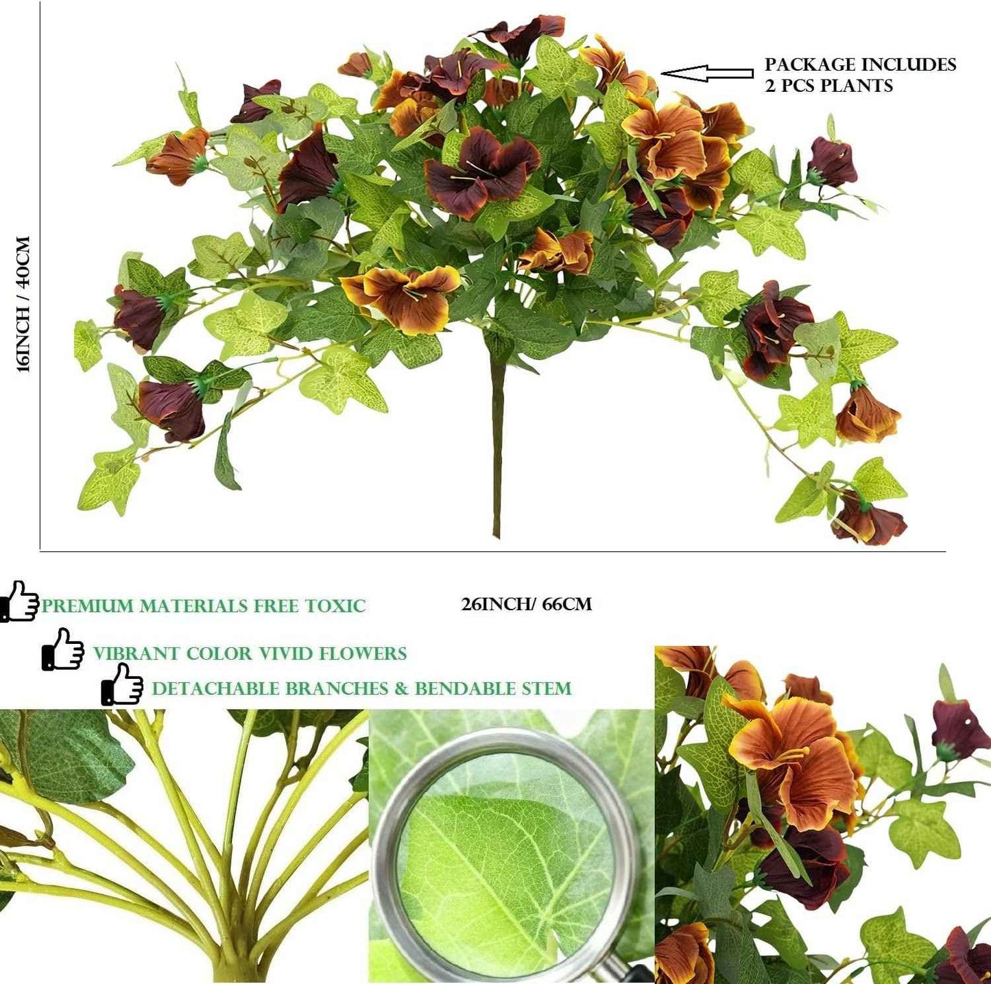 🌺🌷Artificial Fake Petunia Flowersfor Outdoor Decoration ✨(2Pcs)
