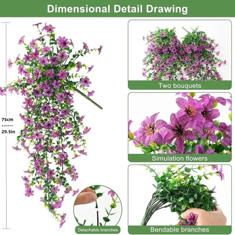 🌼 Artificial Hanging Daisies - UV-Resistant Indoor/Outdoor Decoration 🏡