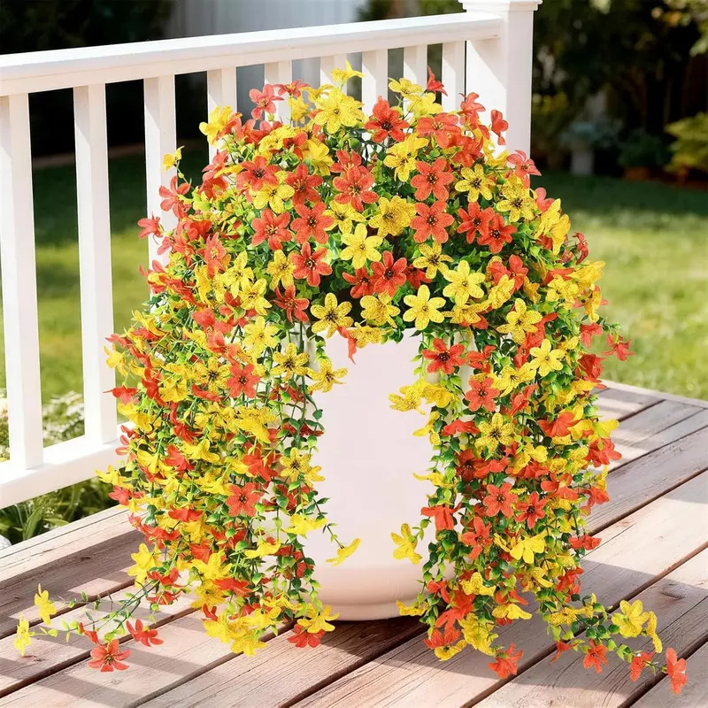 🌼 Artificial Hanging Daisies - UV-Resistant Indoor/Outdoor Decoration 🏡