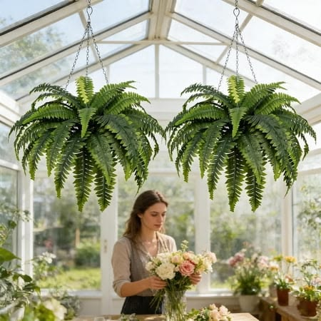 🏆Flash Sale⚡ 50K+ SOLD!🔥🌱 UV-Resistant Lifelike Artificial Boston Fern