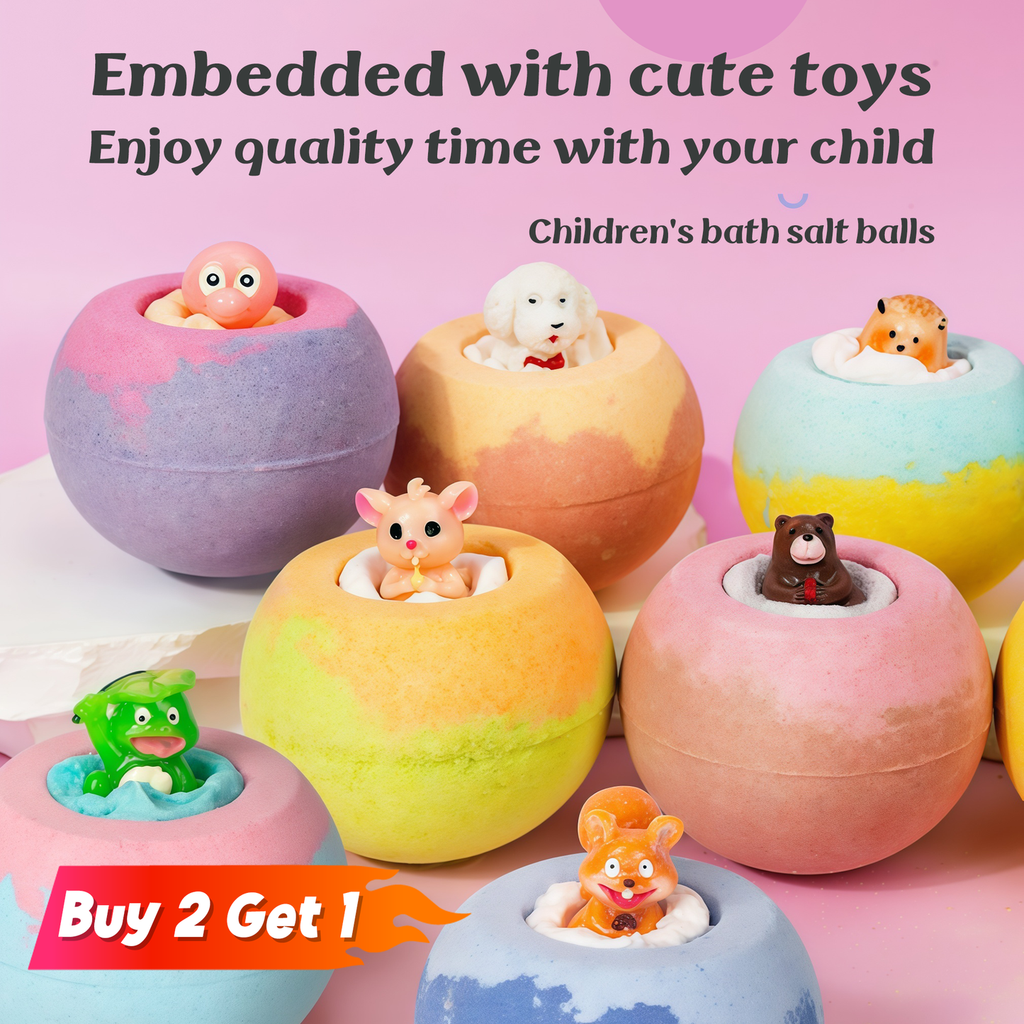 🛁Buy Two Get One✨Safe,Natural,and Fun-Bath Bomb Gift For Kids!