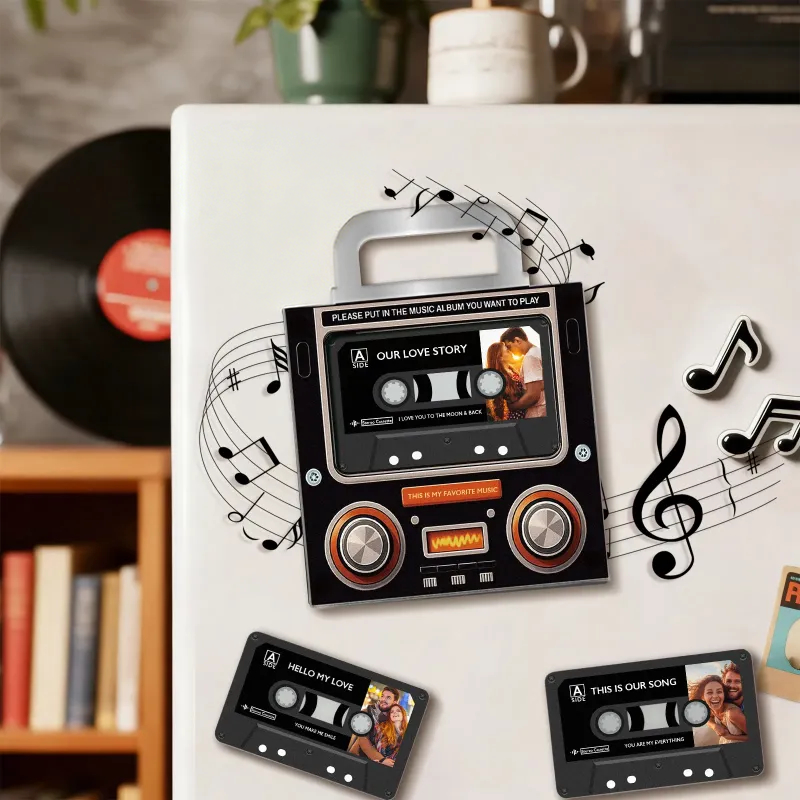 Music Mix Tape Fridge Magnet NFC Cassette-Shaped