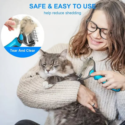 🔥Hot Sale 50% OFF!!🐾Professional Double-Sided Pet Grooming Rake ✨