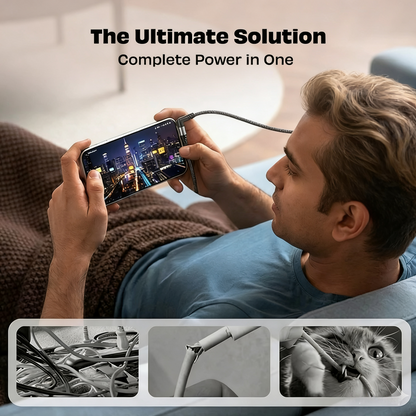 Type-C 240W Fast Charging Cable with Built-in Stand