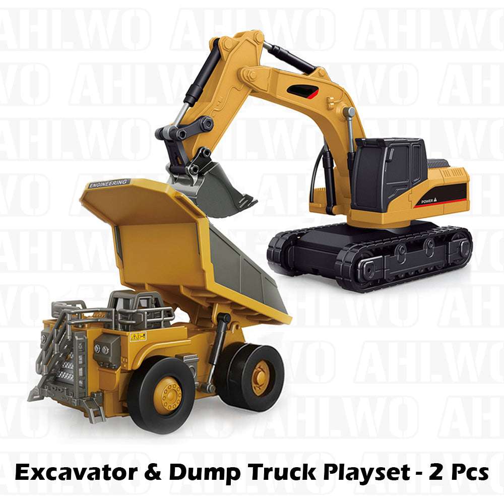 1/64 Mini RC Excavator, Dump Truck & Forklift Toy Set