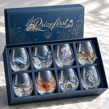 🌊 3D Ocean Animal Glass – Sculptural Marine Life Drinkware