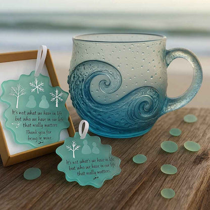🎄Unique gift🔥100% handmade sea glass wave cup🎁Enjoy buy one get one free