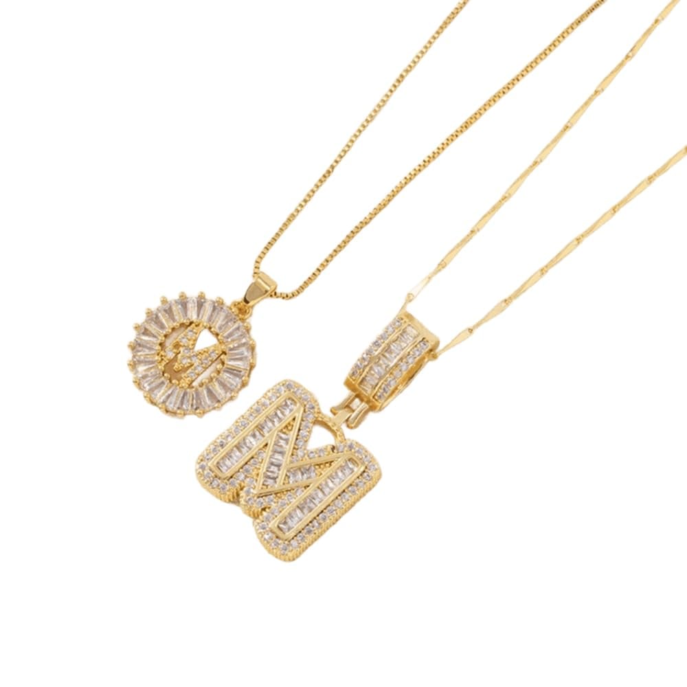 2 Pack Initial Letter Pendant Necklaces-Best Gift for Your Mom💝