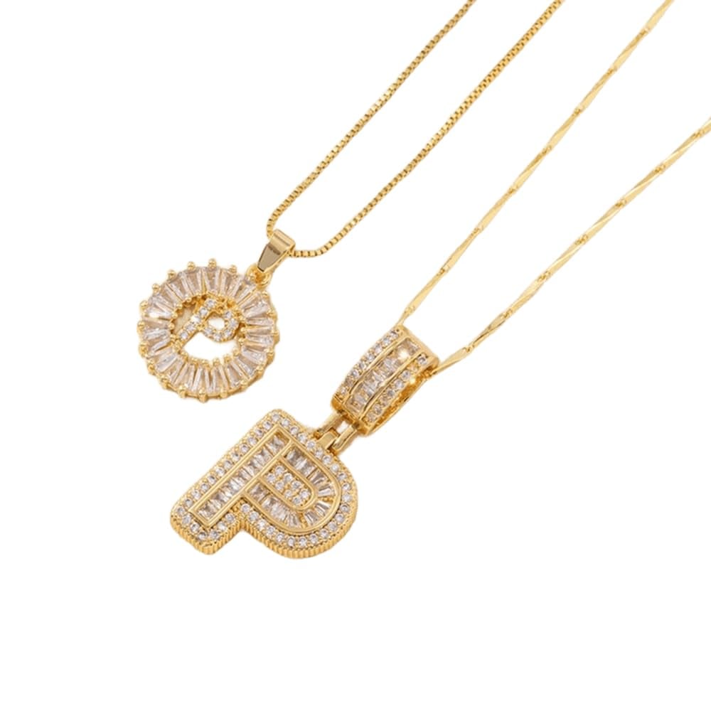 2 Pack Initial Letter Pendant Necklaces-Best Gift for Your Mom💝