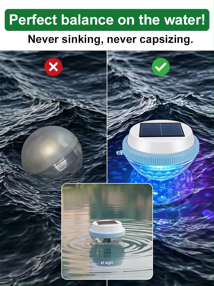 【0 Electricity Cost Aurora Pool】Solar Floating Light