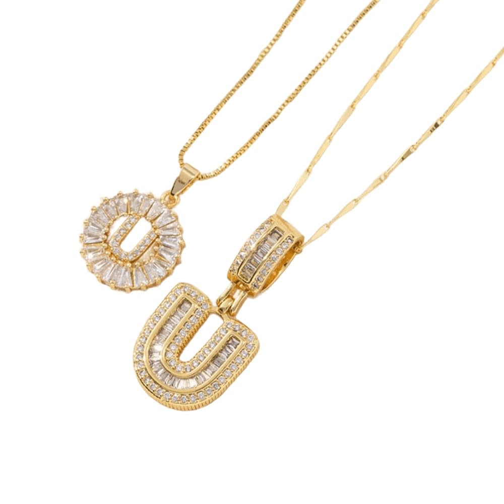 2 Pack Initial Letter Pendant Necklaces-Best Gift for Your Mom💝