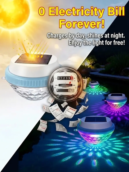 【0 Electricity Cost Aurora Pool】Solar Floating Light