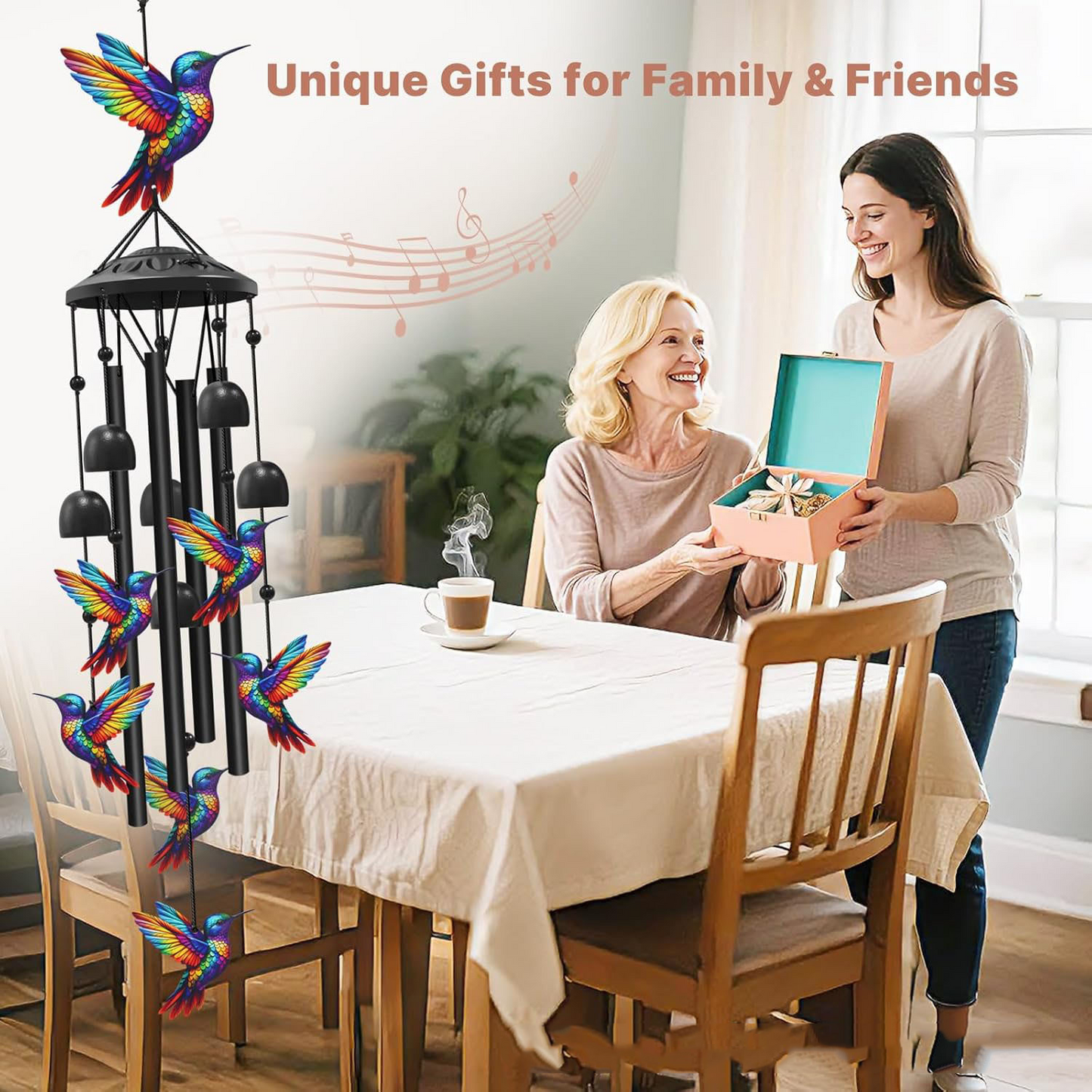 🐦 Hummingbird Wind Chimes | Outdoor Garden Metal Decor