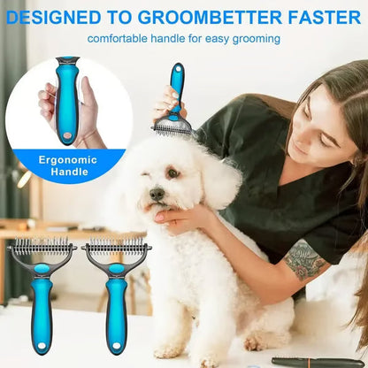 🔥Hot Sale 50% OFF!!🐾Professional Double-Sided Pet Grooming Rake ✨