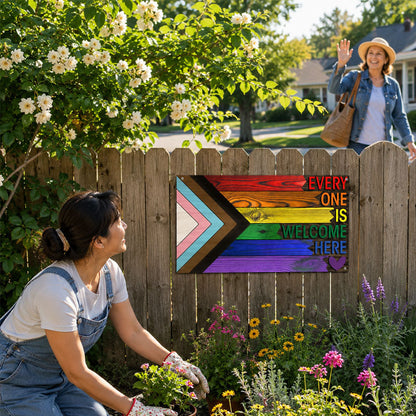 🔥Last Day Promotion🌈❤️ Everyone Is Welcome Here Wooden Sign