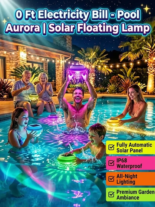 【0 Electricity Cost Aurora Pool】Solar Floating Light