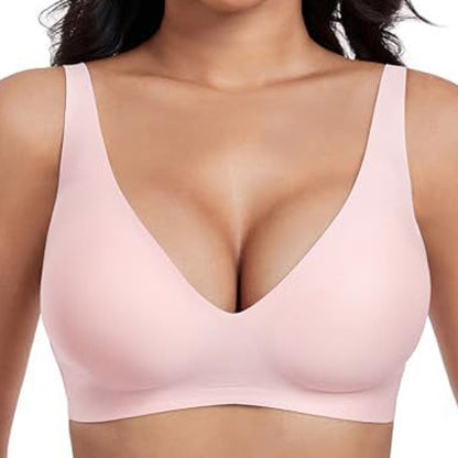 💕Women's Jelly Wireless Comfort Bra Push Up Deep V Seamless Everyday Bralette
