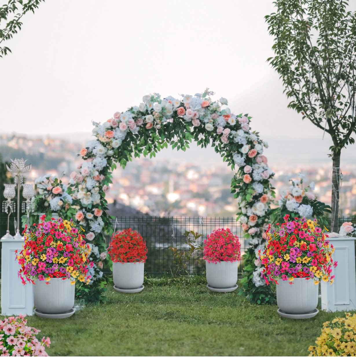 💐Never Fade Beauty!🪷 🔥UV & Waterproof Artificial Flower Decor ✅