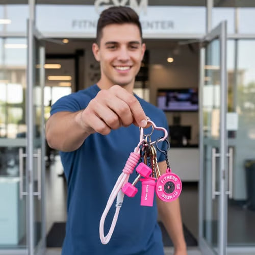 🔥Hot Sale 50% OFF🤩Mini Dumbbell Barbell Keychain🏋🏻 | 🏃🏻Fitness Dopamine Color Bag Charm 🌈🎁