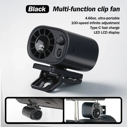 70% Off❄️🔥Car Clip On Fan with LED Display