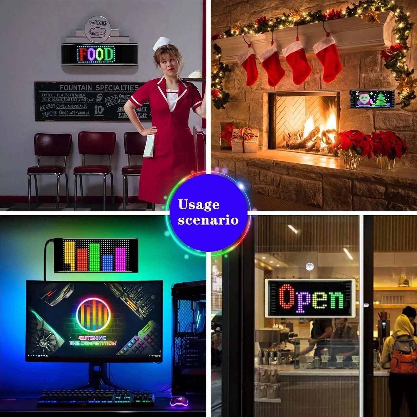 🔥Flash Sale✨DIY Car Dynamic LED Smart Colorful Eye Lamp Soft Screen