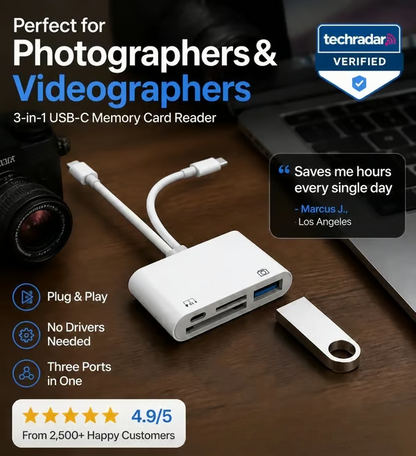 🏆Flash Sale⚡ 50K+ SOLD! Almost Gone-🔥4-in-1 USB-C Memory Card Reader